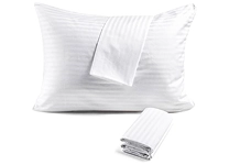 bed pillow with protector in white color