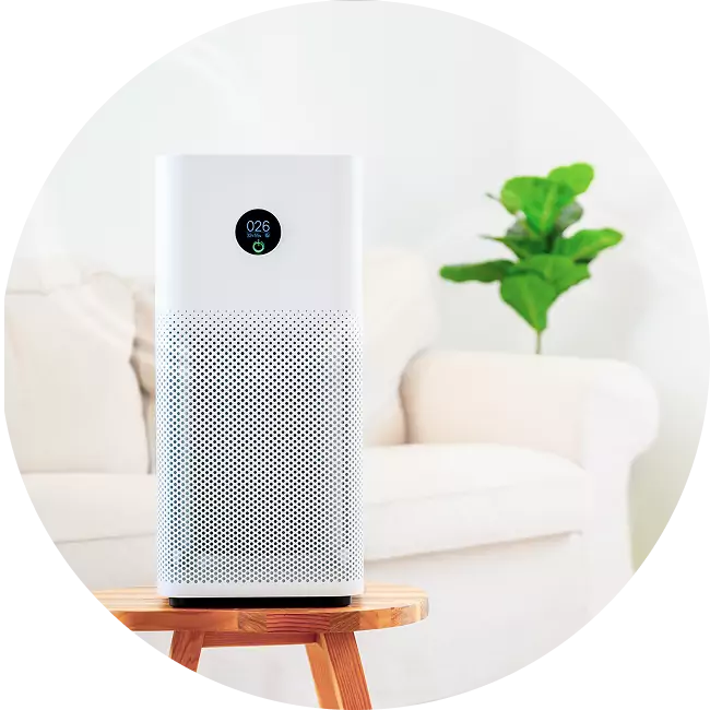 hepa air purifier with air quality monitoring display