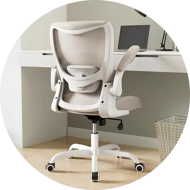 ergonomic adjustable desk and office chair setup