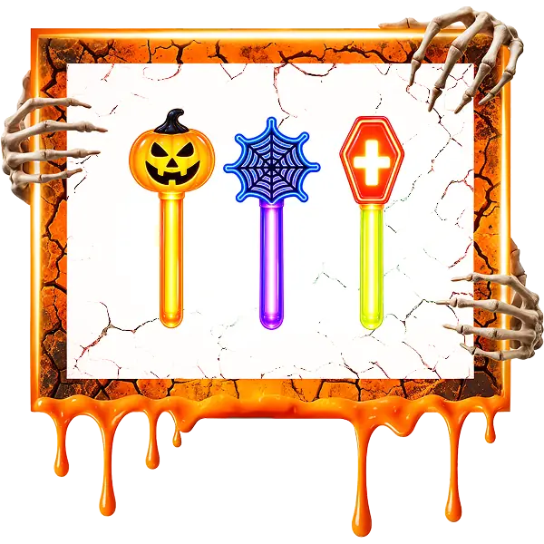 halloween glow sticks and candles