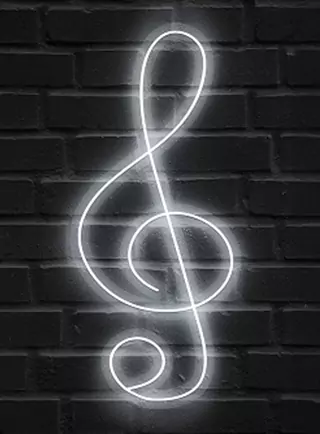 neon sign with music theme