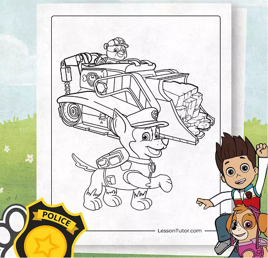 paw patrol printable coloring page for kids