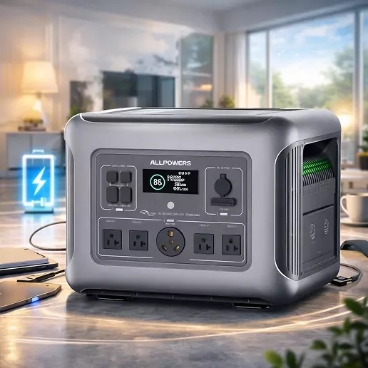 portable home backup power station used during electricity outages