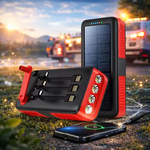 emergency solar power bank for outdoor charging and backup power