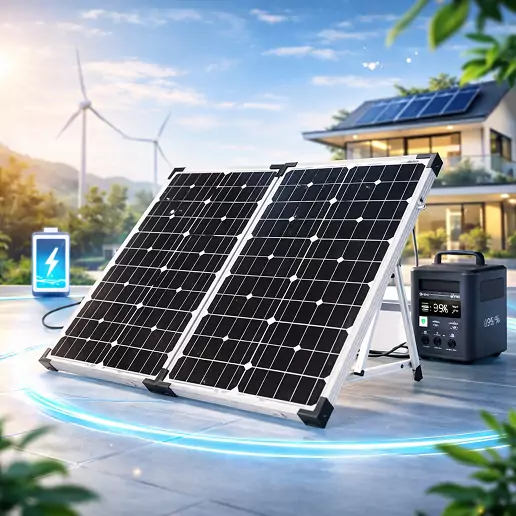 solar charging kit with panels and battery for portable power generation