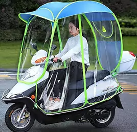 transparent motorcycle canopy for rain and sun protection