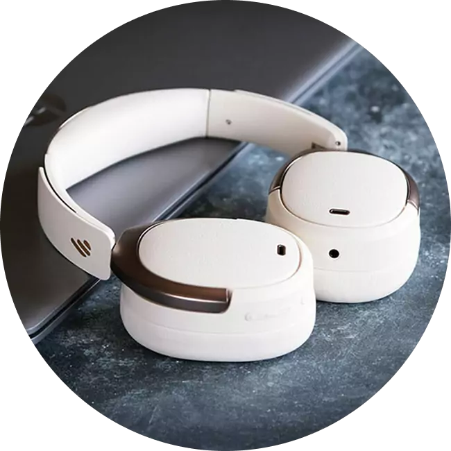 noise cancelling smart over ear headphones