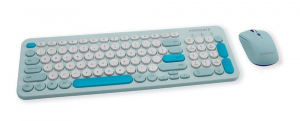 Promate Funky Coloured Lightweight Keyboard and Mouse Combo, Blue