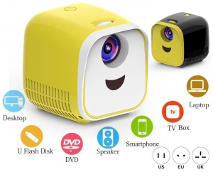L1 Mini Projector 1080P Full HD LED Movie Projector - Yellow