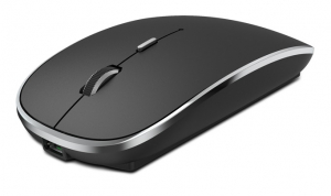 WIWU Wimic Lite Rechargeable Wireless 2.4G + Bluetooth Mouse - Black (WM101)