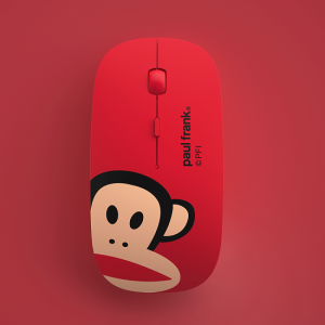 WIWU Paul Frank Wireless Dual Mode Mouse 2.4Ghz,10m Bluetooth Connectivity - Red