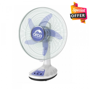 Orca 14 Inch Rechargeable Table Fan - Blue