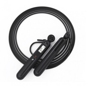Fitdays Lightweight PVC Jump Rope with LCD Display - Black