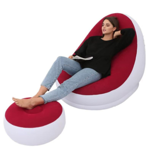 Inflatable Sofa with Foot Stool Set - Red