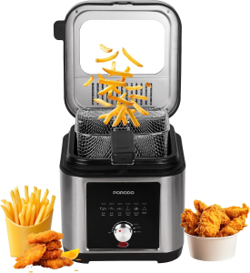 Porodo Lifestyle Stainless Steel 2.5L Deep Fryer with Adjustable Temperature & Non-Stick Tray - Silv