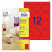 Avery Round Neon Red Labels, 300 Labels Per 25 Pages - L7670R-25
