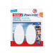 Tesa Powerstrips Hooks Large Oval, 2 Hook/ 4 Strips - White