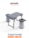 Porodo Camping Foldable Desk and LED (White/Yellow) Stool Set - Grey