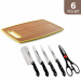 Cutting Board With Knives & Scissor Set of 6 Pieces