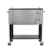 Permasteel 76 Liters &ndash; 80 QT &ndash; Stainless Steel Rolling Patio Cooler With Removable Basin