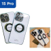 Transparent Magnetic Protective Case for iPhone 15 Pro Assorted Colours Set Of 4
