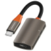 Porodo AudioLink Duo USB-C Interface Audio and Charge Splitter - Black & Orange