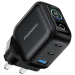 Porodo Nexora 65W 3-Port Wall Adaptor with LCD Display - Black
