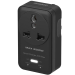 Porodo Velocitas Universal AC Wall Socket - Black