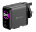 iEngage 100W AI PD Charger(USB-C+USB-C CABLE+USB-A) W/interchangeable UK/EU Plug - Black