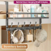 Behind Door Hanging Shelf 6 Hooks - Grey