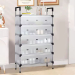 6-Layer Plastic Shoes Rack with Protective Cover - White