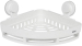 Bathlux Wall Mounted Corner Shower Shelf with Suction Cups - White