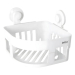 Bathlux Corner Bathroom Shelf, With Suction Cups - White