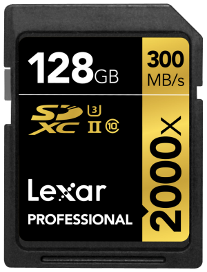 Lexar &reg; Professional 2000x SDHC &trade; / SDXC &trade; UHS-II - 128GB