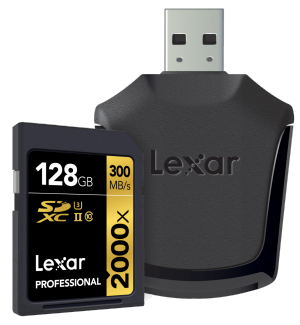 Lexar &reg; Professional 2000x SDHC &trade; / SDXC &trade; UHS-II - 128GB