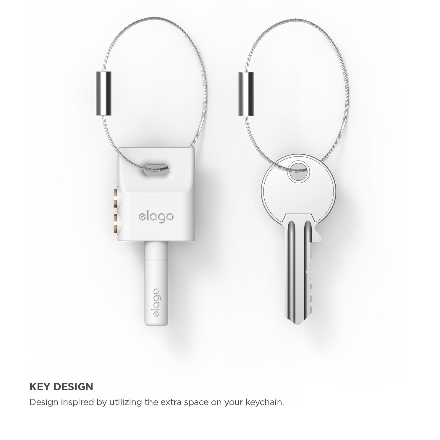 Elago - key ring splitter for Headphones & Earphones - White