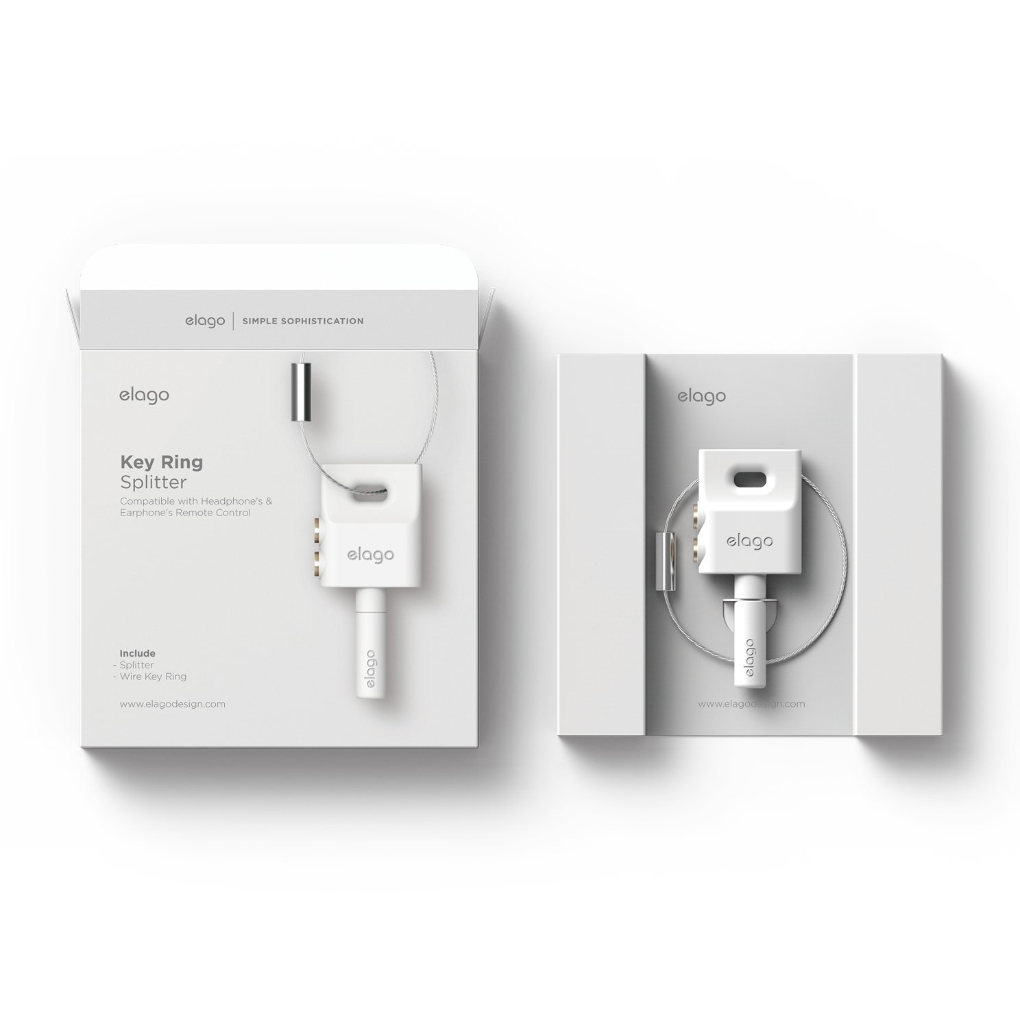 Elago - key ring splitter for Headphones & Earphones - White