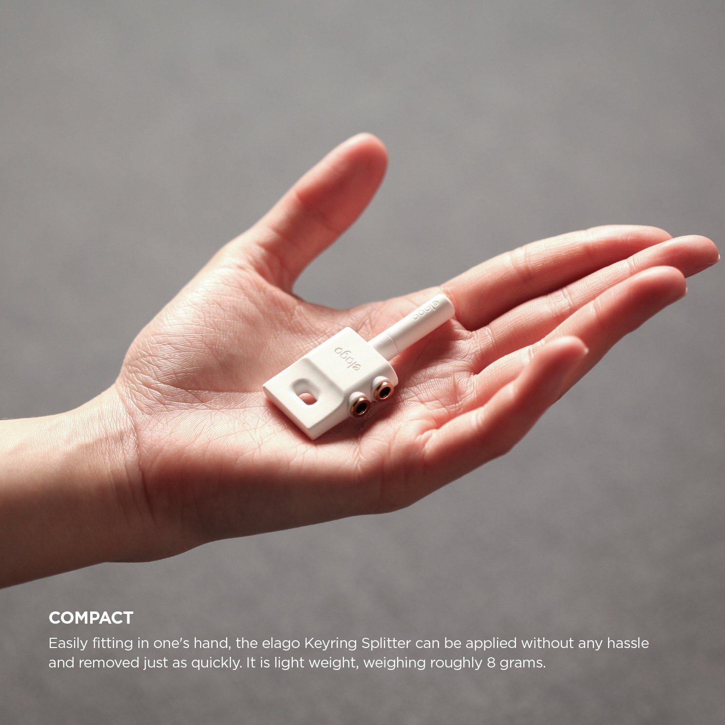 Elago - key ring splitter for Headphones & Earphones - White