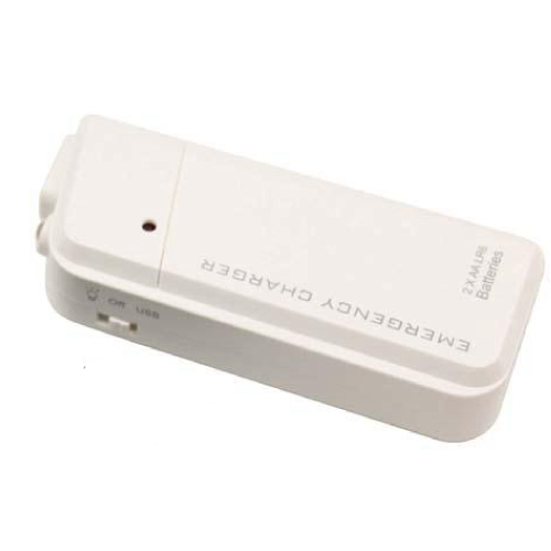 Portable AA Battery Emergency Charger with Flashlight for Smartphones