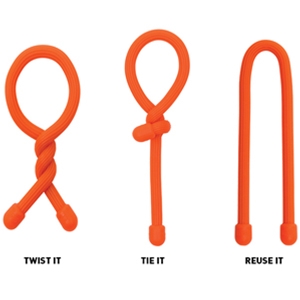 Nite lze Gear Tie Reusable Rubber Twist Tie 12 in. - 2 Pack Orange