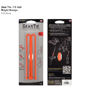 Nite lze Gear Tie Reusable Rubber Twist Tie 12 in. - 2 Pack Orange