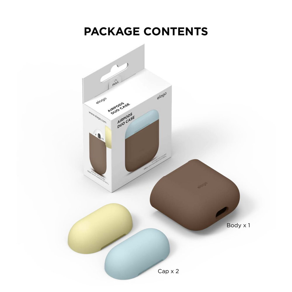 Elago Airpods Duo Hang Case - Pastel Blue, Yellow