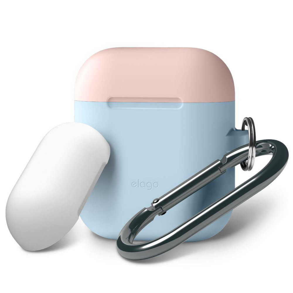 Elago Airpods Duo Hang Case - Pink ,White, Pastel Blue