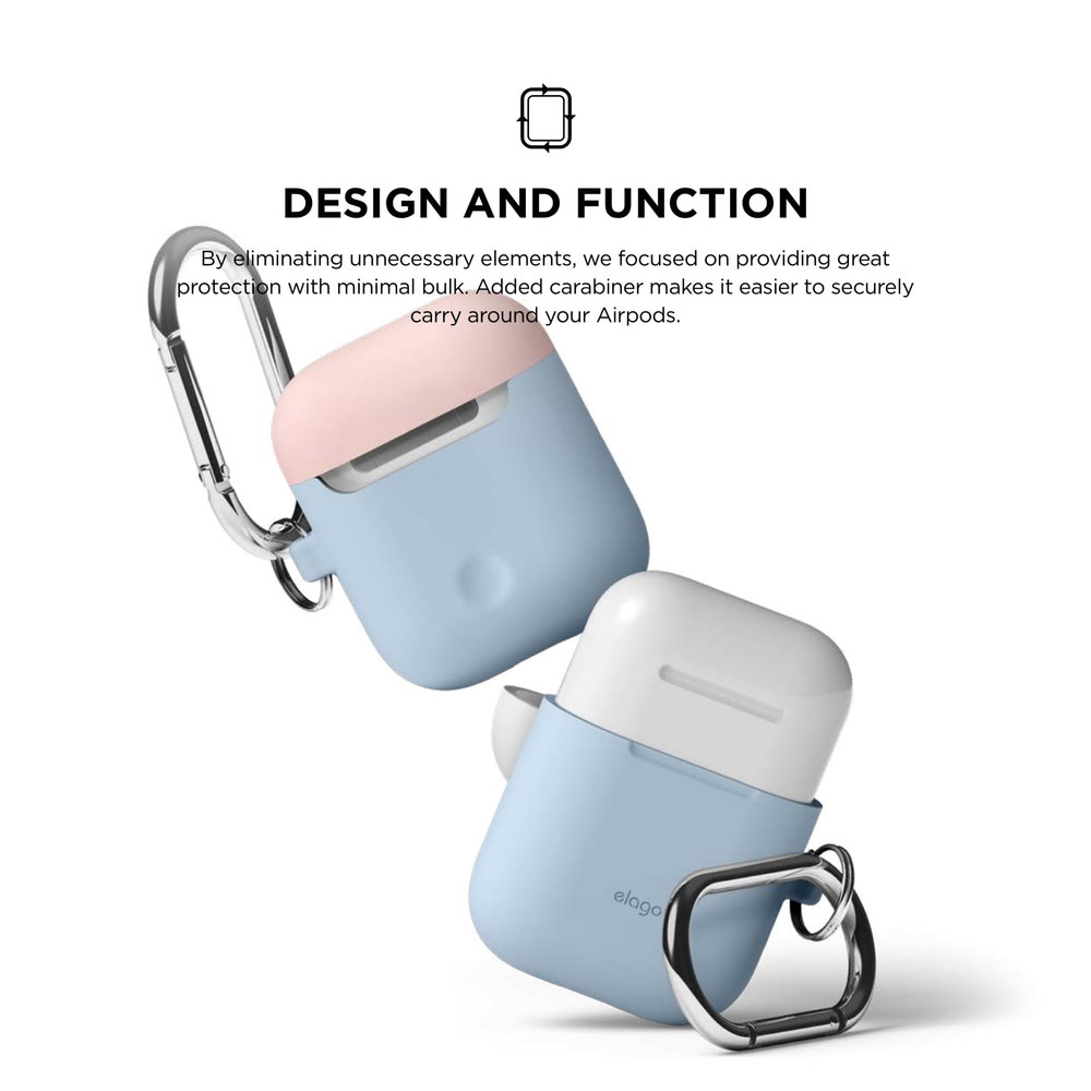 Elago Airpods Duo Hang Case - Pink ,White, Pastel Blue