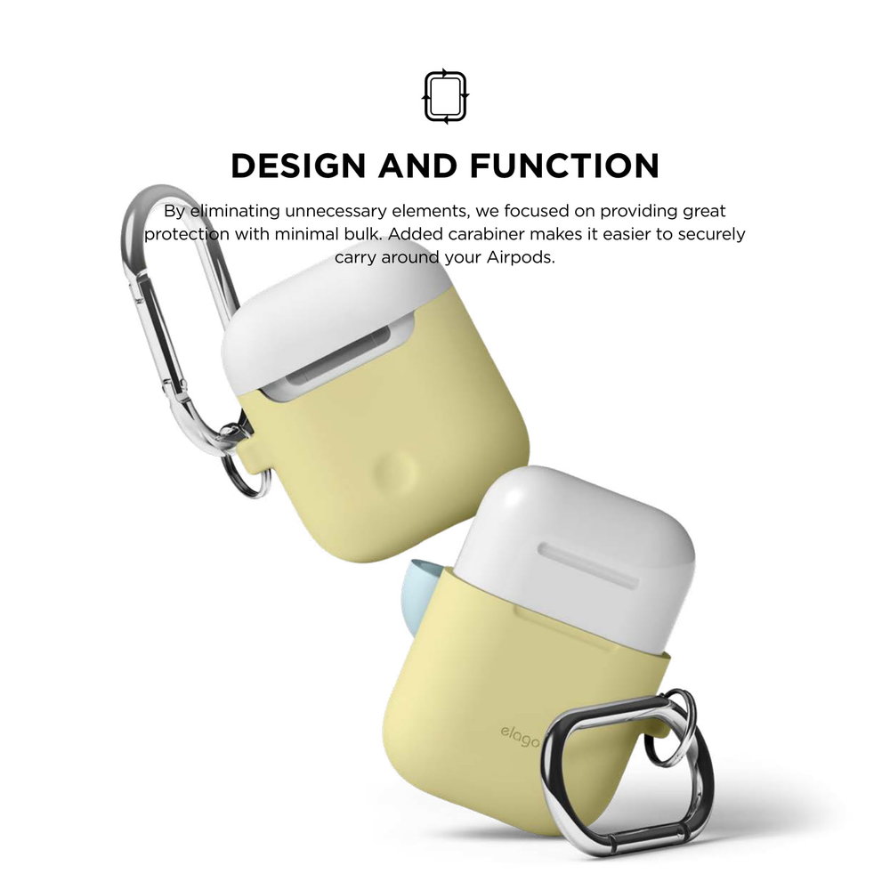 Elago Airpods Duo Hang Case - White, Pastel Blue