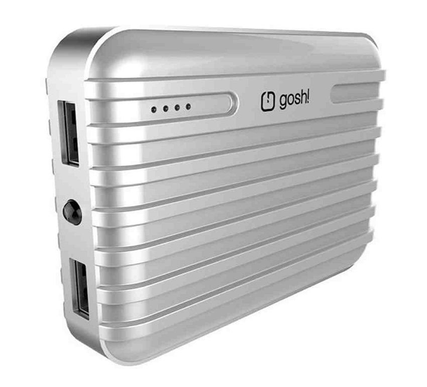 Gosh Joule Rig 10400mAh Power Bank Duo USB With Flash - E164 (Silver)