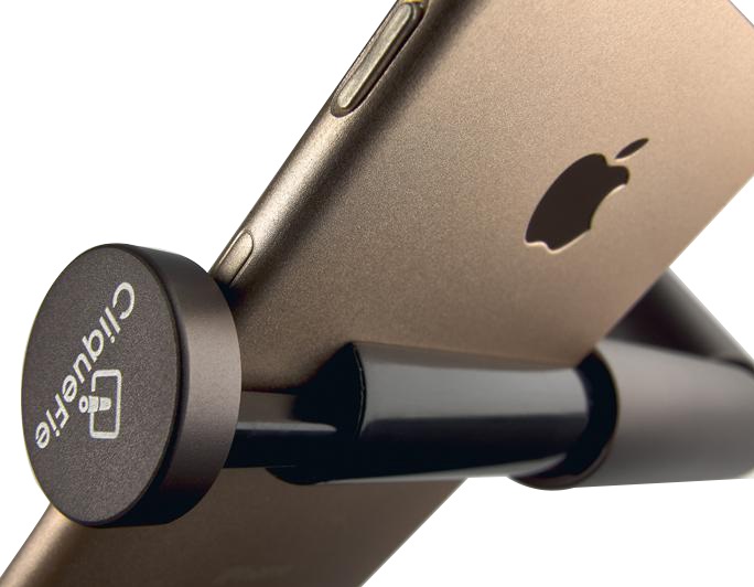 CliqueFie Glitter Selfie Stick - Gray