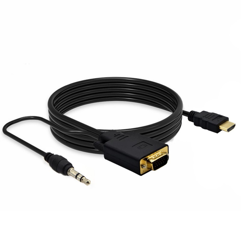 Trands HDMI to VGA Converter Adapter Cable With Audio Support 3 Meter - TR-CA8461