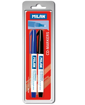 Milan Permanent CD Marker Set of 2 BWM1002 - Black And Blue