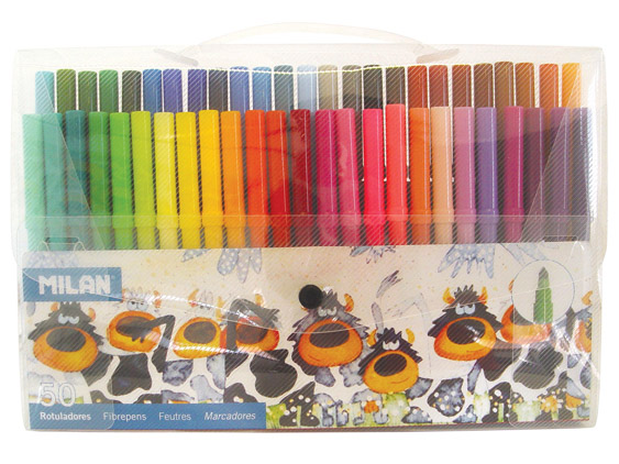 Milan Box of 50 Cone Tipped Fiber Pens